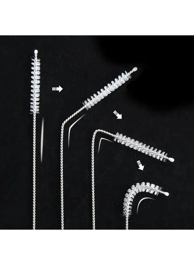 10pcs Bendable Stainless Steel Straw And Bottle Cleaning Brushes With Long Handle - Image 2